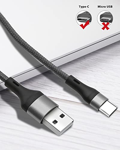 כבל USB מסוג C 3A טעינה מהירה [2-חבילה 3.3ft], USB-A ל- USB-C מטען חוט קלוע תואם לסמסונג גלקסי A10E A20 A20E A51, S20 S10 S9 S8 פלוס S10E,